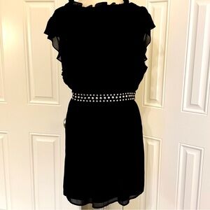 Black cocktail dress with silver studs